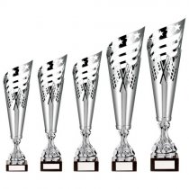 Monza Lazer Cut Metal Trophy Cup | Silver | 345mm | S9