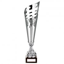 Monza Lazer Cut Metal Trophy Cup | Silver | 355mm | S25