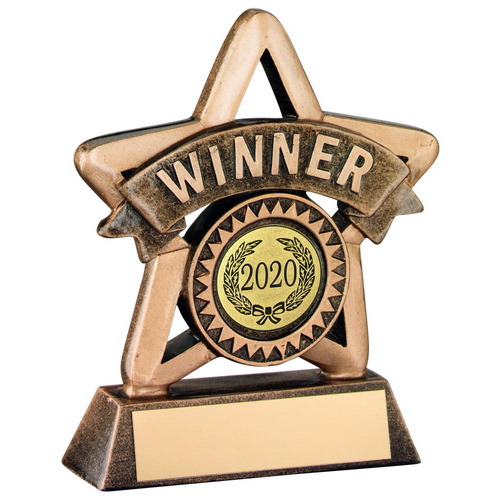CelebrateMini Star Winner Trophy | Takes your own badge | 108mm |