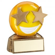Hi-Viz Star Eyes Emoji Trophy | 70mm |