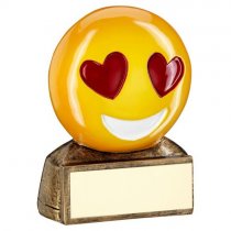 Hi-Viz Heart Eyes Emoji Trophy | 70mm |