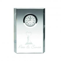 Clear Glass Rectangle Clock (22Mm Thick) - 4.75In | 121mm |