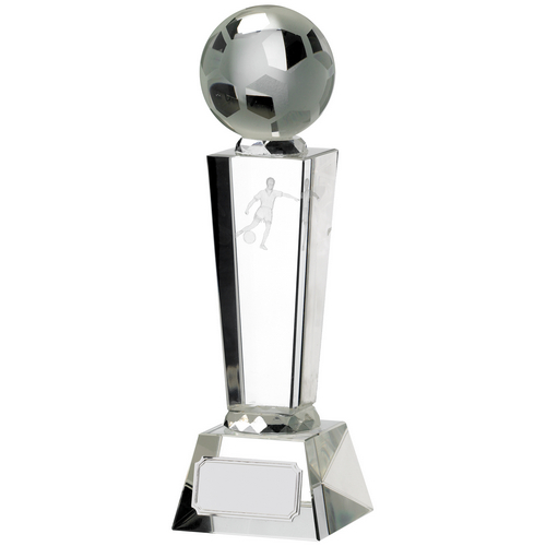 Victory Football Glass Pillar Trophy | 210mm | S351D