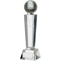 Golf Glass Trophy With Ball | 260mm | S351D