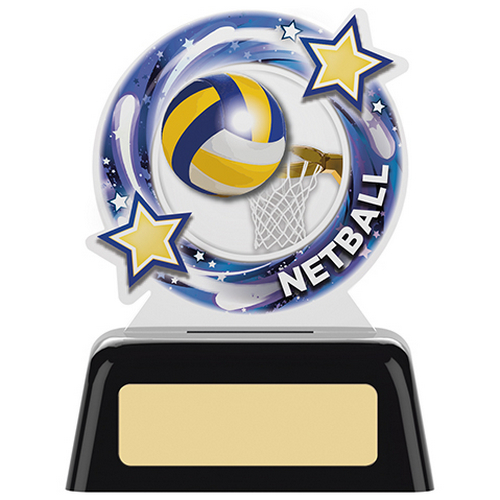 Netball Round Acrylic Trophy | 100mm | G7