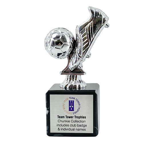 Chunkie Football Boot & Ball Trophy | Silver | 140mm