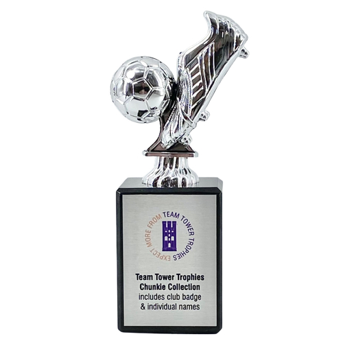 Chunkie Football Boot & Ball Trophy | Silver | 160mm