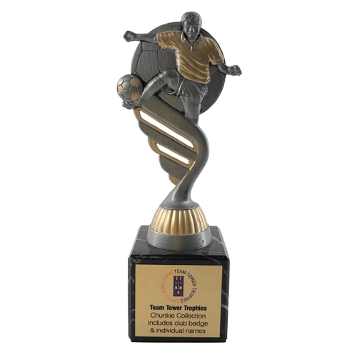 Chunkie Football Volley Trophy | Silver & Gold | 180mm