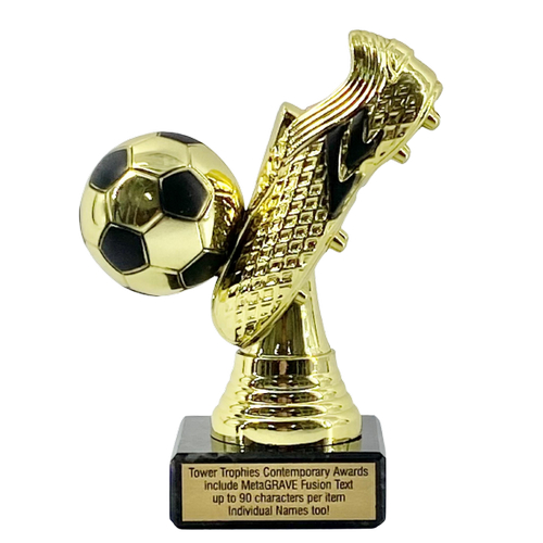 Chunkie Premier Football Boot & Ball Trophy | Gold & Black| 125mm
