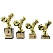 Chunkie Premier Football Boot & Ball Trophy | Gold & Black| 175mm