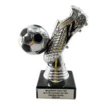Chunkie Premier Football Boot & Ball Trophy | Silver & Black| 125mm