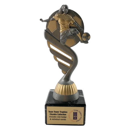 Chunkie Womens Football Volley Trophy | Silver & Gold | 160mm