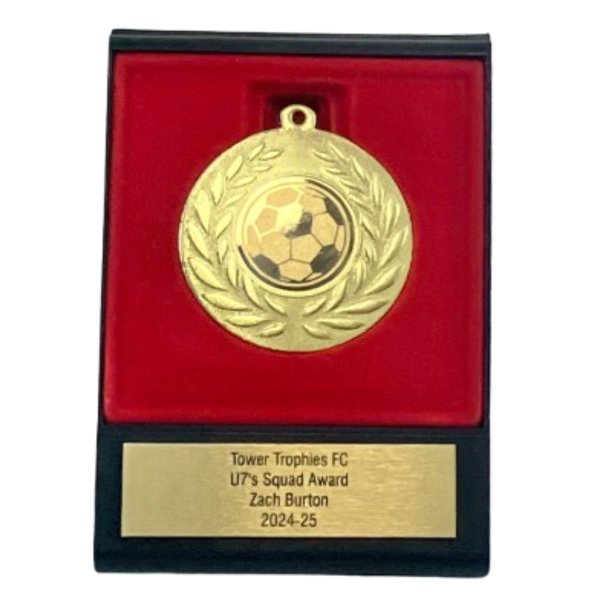 Football Boxed Medal Squad Award | Gold | 120mm