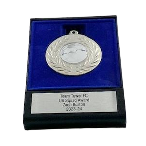 Football Boxed Medal Squad Award | Silver | 120mm
