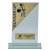 Geo Glass Cricket Trophy | Runner Up | Metal Trim | Gold & Black | 140mm - GC04.CR02