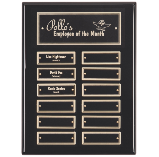 Black Gloss Perpetual Plaque - 12 Plates