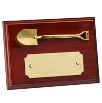 Gold Finish Shovel Plaque Award | 7″ x 5″ |