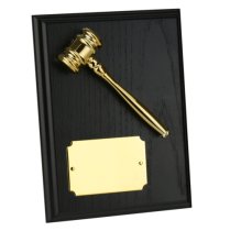 Gold Finish Gavel Plaque Award