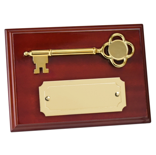 Gold Finish Key Plaque Award | 7" x 5" |