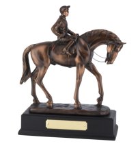 Horse & Racing Jockey Figurine Award | Bronze Plated | 11.25" x 9"