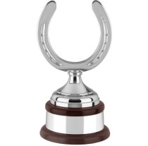 Swatkins Silver Plated Horse Shoe Award Complete | Mahogany Base | 381mm