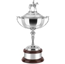 Swatkins Horse & Jockey Winners Cup Award | Mahogany Base | 438mm