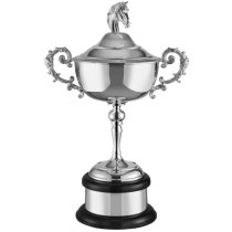 Swatkins The Stakes Cup Horses Head Award | Black Mahogany Base | 438mm
