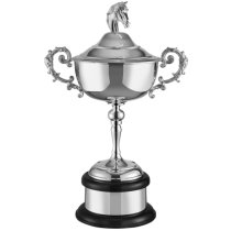 Swatkins The Stakes Cup Horses Head Award | Black Mahogany Base | 438mm