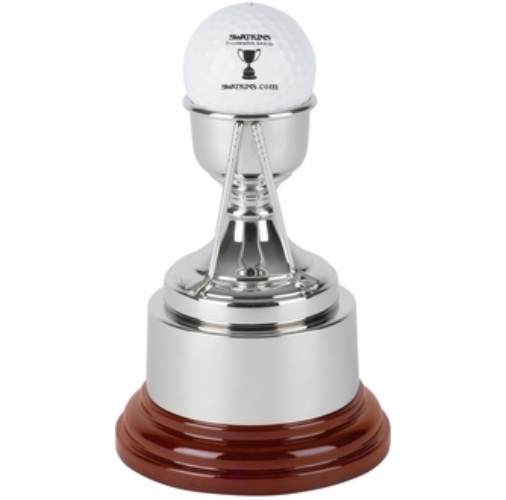 Swatkins Country Club Golf Ball Holder Award | Rosewood Base | 121mm