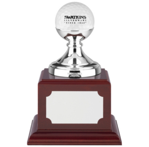 Swatkins Country Club Golf Ball Holder Award | Rosewood Base | 114mm