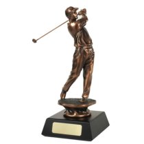 The Golfer Bronze Plated Golf Figurine | 254mm
