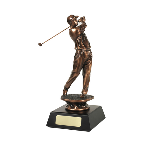 The Golfer Bronze Plated Golf Figurine | 546mm