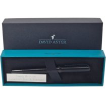 David Aster | Black Ribbed Roller Ball Pen