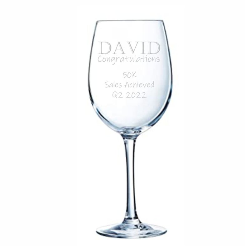Shire County Crystal Everyday Elegance Engraved Wine Glass | 58cl | 230mm Height | Gift Carton