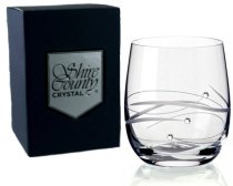 Shire County Cut Crystal Diamond Whiskey Glass | Features 3 Diamante Crystals | Gift Carton