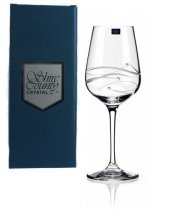 Shire County Cut Crystal Diamond Wine Glass | Features 3 Diamante Crystals | Gift Carton