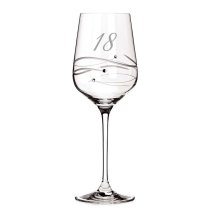 Shire County Cut Crystal Diamond Wine Glass | Features 3 Diamante Crystals | Gift Carton