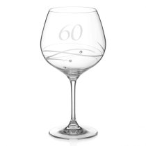 Shire County Cut Crystal Diamond Gin Glass | Features 3 Diamante Crystals |Gift Carton