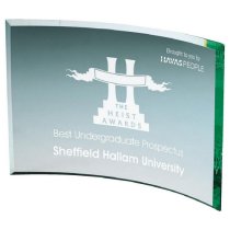 Jade Curve Glass Trophy | 100mm | 5mm Thick