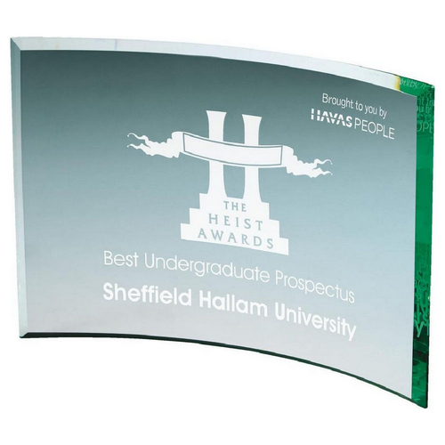 Jade Curve Glass Trophy | 100mm | 5mm Thick