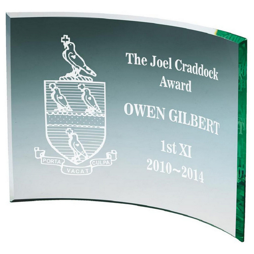 Jade Curve Glass Trophy | 125mm | 5mm Thick