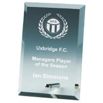 Rectangle Jade Glass Trophy with Pin Stand | 150mm | 10mm Thick