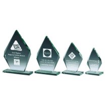 Bevelled Jade Glass Diamond Stand | 165mm | 10mm Thick