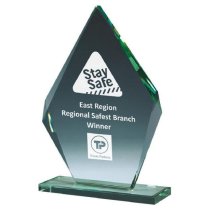 Bevelled Jade Glass Diamond Stand | 225mm | 10mm Thick