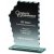 Crinkled Edged Jade Glass Trophy | 200mm | 5mm Thick - T1627