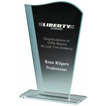 Wave Jade Glass Trophy | 205mm | 5mm Thick