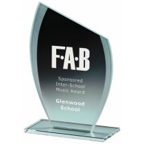 Slope Top Jade Glass Trophy | 165mm | 5mm Thick