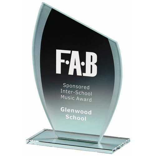 Slope Top Jade Glass Trophy | 165mm | 5mm Thick