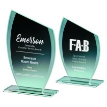 Slope Top Jade Glass Trophy | 165mm | 5mm Thick