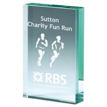 Premium Jade Glass Block Trophy | 90mm | 15mm Thick
